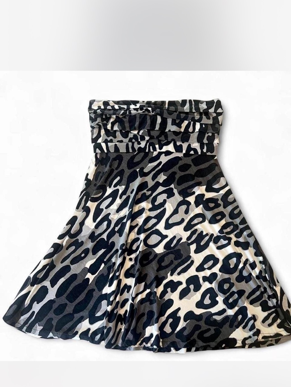 Cache Black & White Animal Print Dress